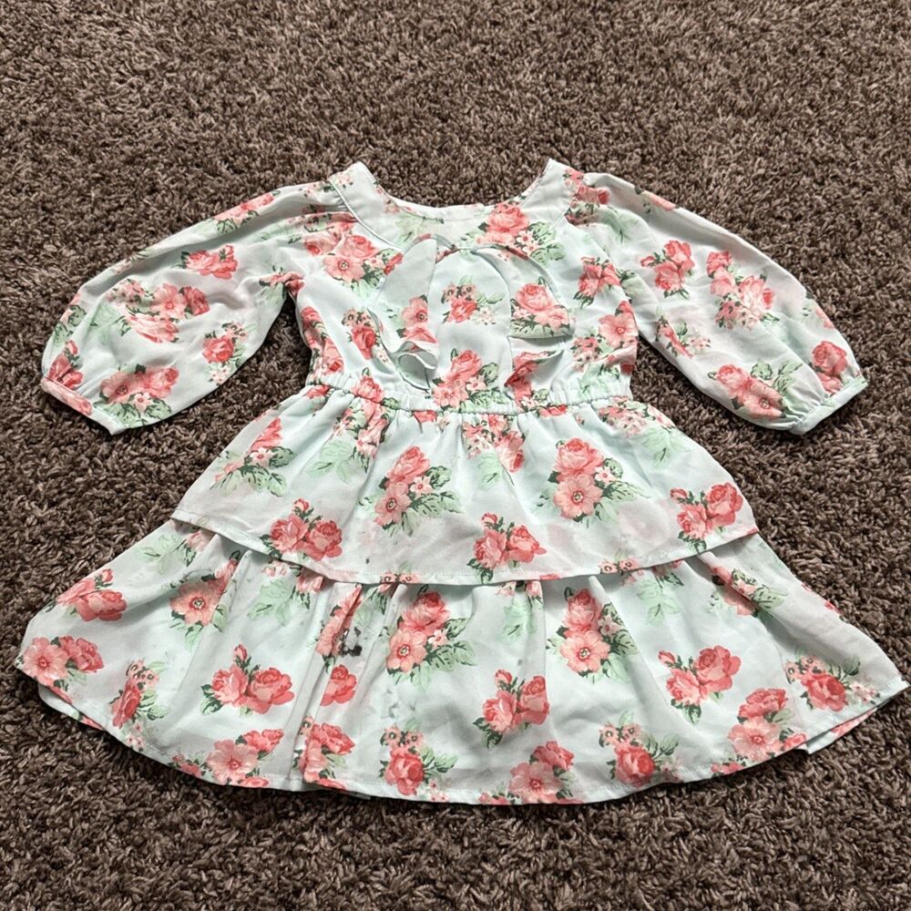 Janie And Jack Size 2T Floral Long Sleeve Dress